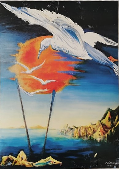 " Lune aquatique " 103x84cm