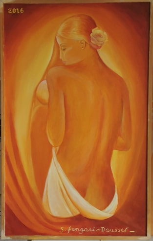 " La fille à la rose " 130x80cm